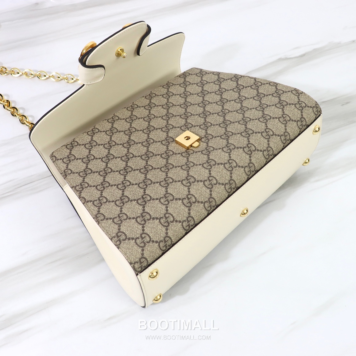 Gucci Mini Canvas Tote Canvas Leather Trim Beige Tote Bag 구찌 미니 캔버스 토트 캔버스 레더 트리밍 베이지 토트백 28.5cm 6