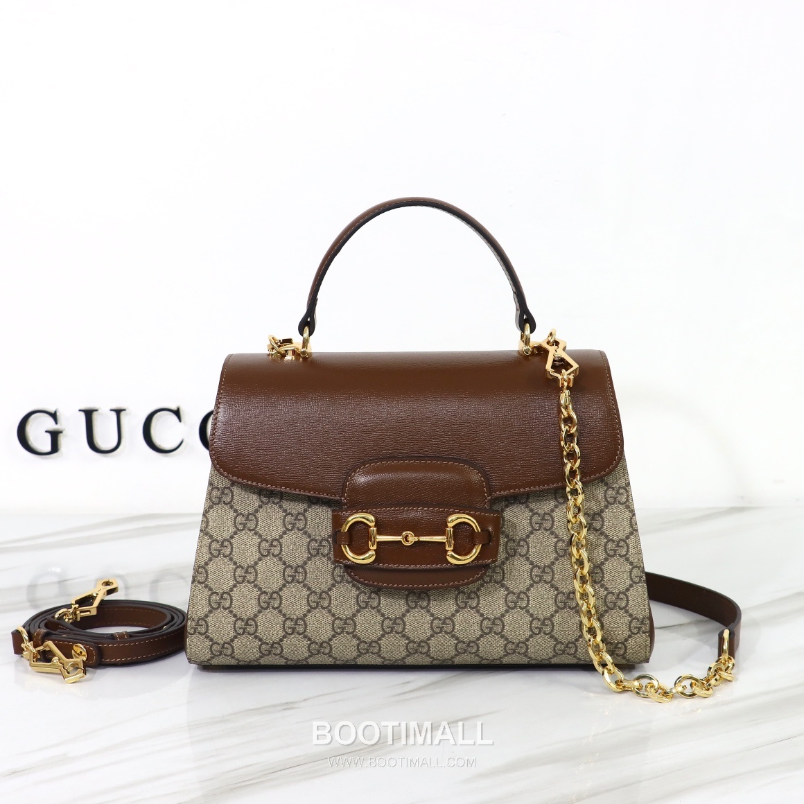 Gucci Mini Canvas Tote Canvas Leather Trim Beige Tote Bag 구찌 미니 캔버스 토트 캔버스 레더 트리밍 베이지 토트백 28.5cm 1