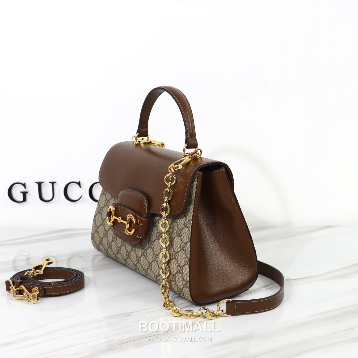 Gucci Mini Canvas Tote Canvas Leather Trim Beige Tote Bag 구찌 미니 캔버스 토트 캔버스 레더 트리밍 베이지 토트백 28.5cm 2