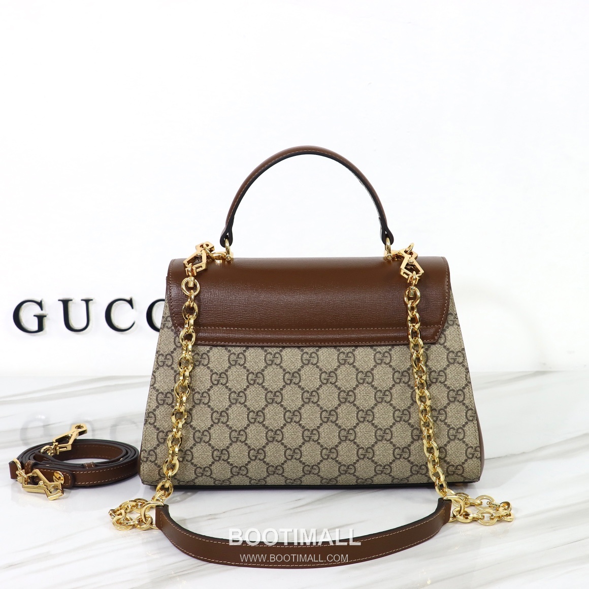 Gucci Mini Canvas Tote Canvas Leather Trim Beige Tote Bag 구찌 미니 캔버스 토트 캔버스 레더 트리밍 베이지 토트백 28.5cm 3
