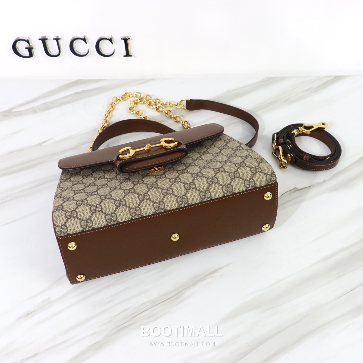Gucci Mini Canvas Tote Canvas Leather Trim Beige Tote Bag 구찌 미니 캔버스 토트 캔버스 레더 트리밍 베이지 토트백 28.5cm 9