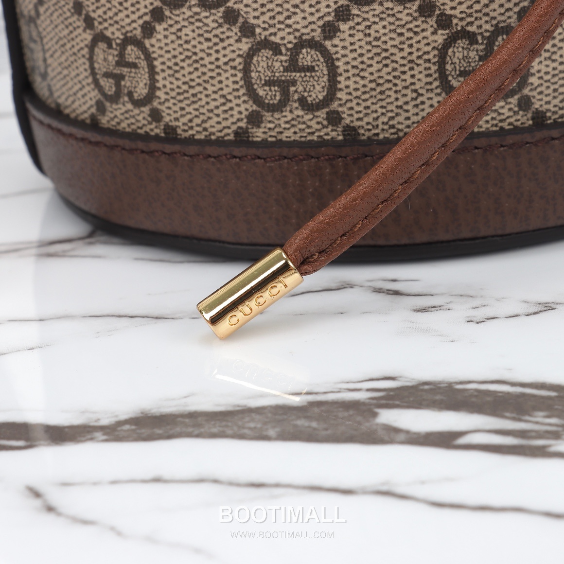 Gucci GG Canvas Bucket Mini GG Canvas and Calfskin Beige Crossbody Bag 구찌 GG 캔버스 버킷 미니 GG 캔버스와 카프스킨 베이지 크로스백 20cm 16