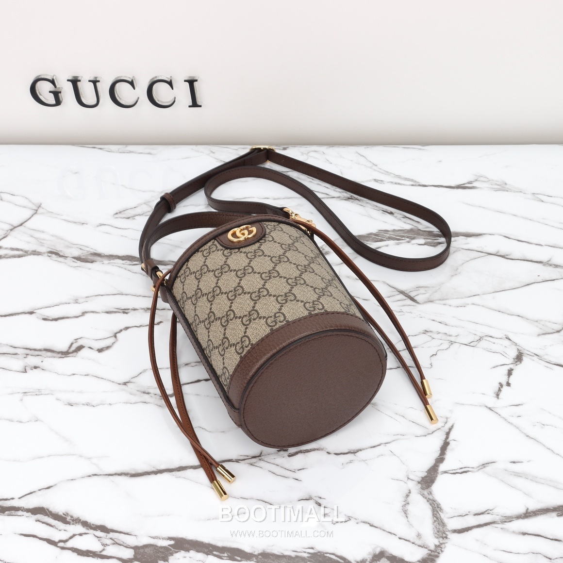 Gucci GG Canvas Bucket Mini GG Canvas and Calfskin Beige Crossbody Bag 구찌 GG 캔버스 버킷 미니 GG 캔버스와 카프스킨 베이지 크로스백 20cm 17