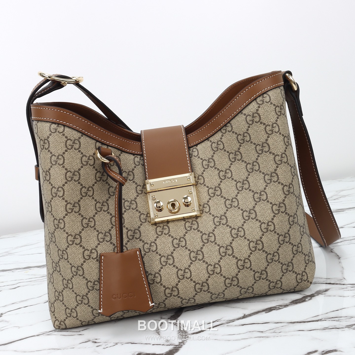Gucci GG Supreme Padlock Hobo GG Supreme Canvas Beige Shoulder Bag 구찌 GG 수프림 패들락 호보 GG 수프림 캔버스 베이지 숄더백 29cm 19
