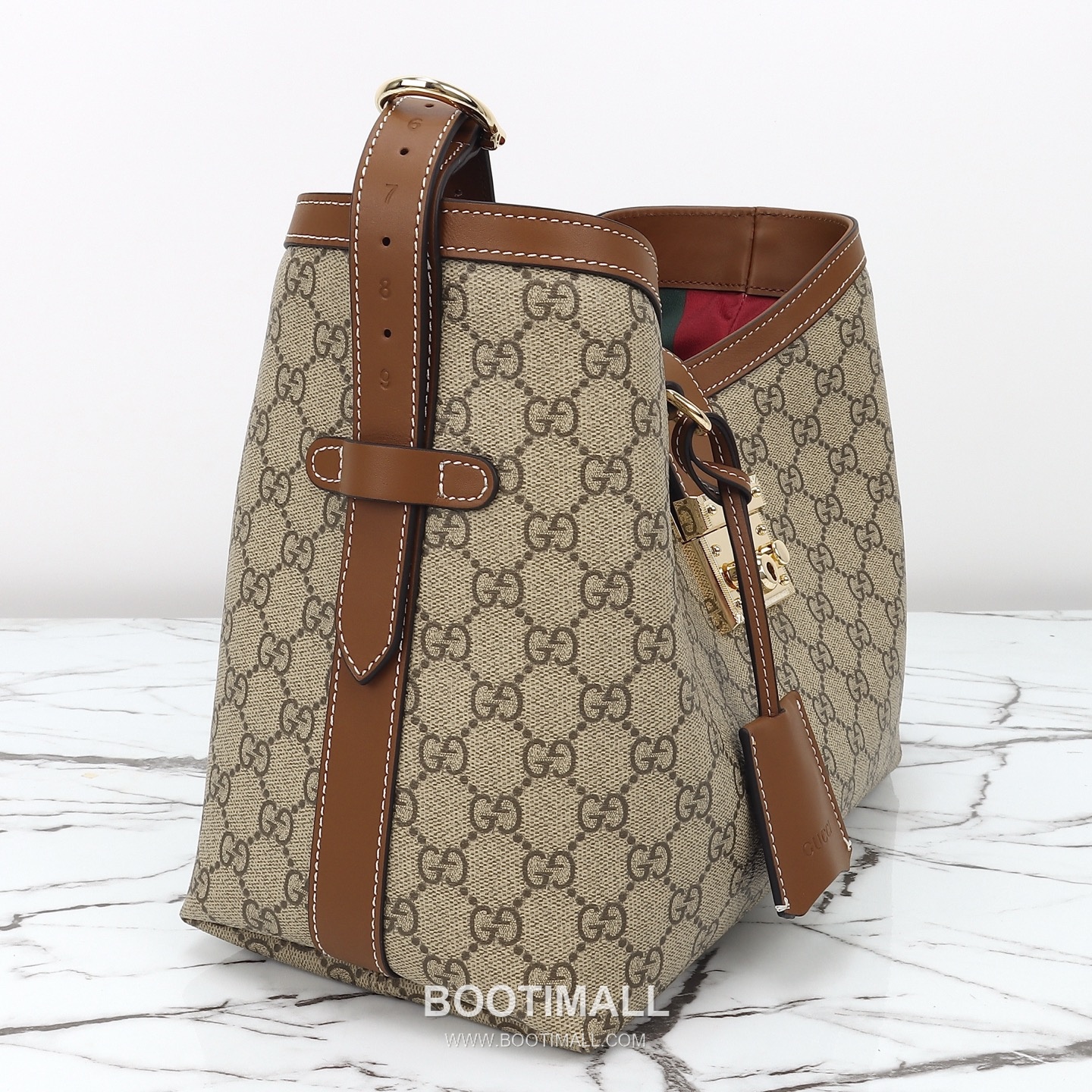 Gucci GG Supreme Padlock Hobo GG Supreme Canvas Beige Shoulder Bag 구찌 GG 수프림 패들락 호보 GG 수프림 캔버스 베이지 숄더백 29cm 20