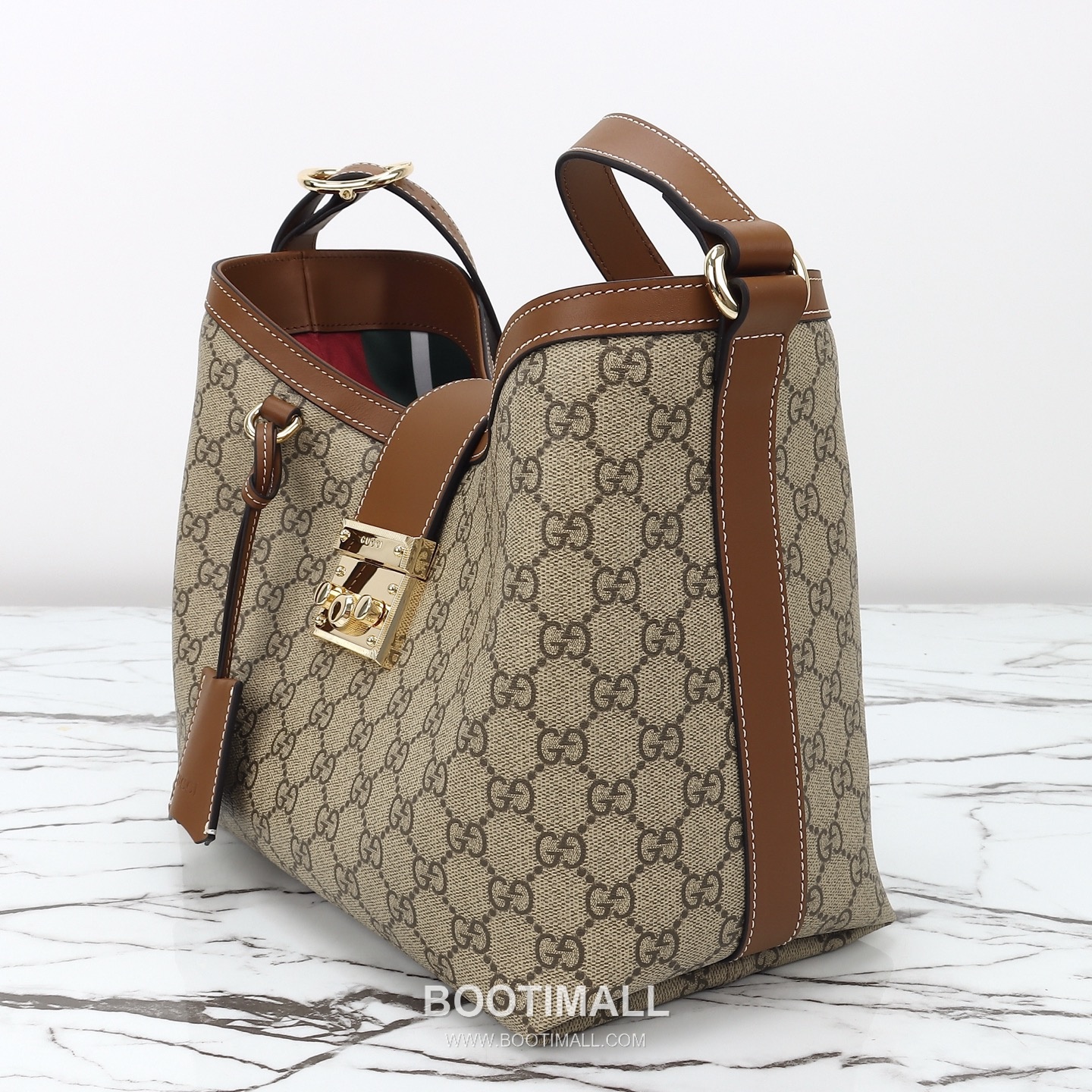 Gucci GG Supreme Padlock Hobo GG Supreme Canvas Beige Shoulder Bag 구찌 GG 수프림 패들락 호보 GG 수프림 캔버스 베이지 숄더백 29cm 21