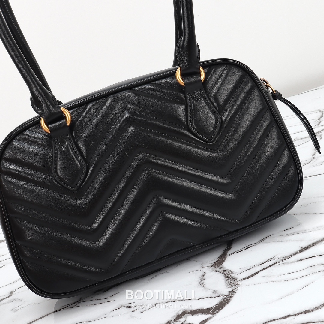 Gucci Marmont Chevron Small Matelassé Calfskin Black Shoulder Bag 구찌 마몽트 쉐브론 스몰 마틀라세 카프스킨 블랙 숄더백 25.5cm 15