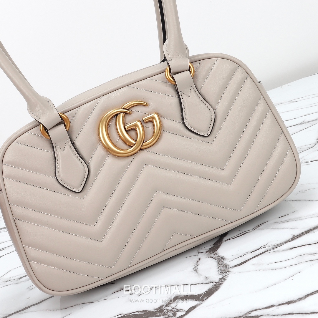 Gucci Matelassé Small Top Handle Chevron Calfskin Light Grey Shoulder Bag 구찌 마틀라세 스몰 탑핸들 쉐브론 카프스킨 라이트그레이 숄더백 25.5cm 7