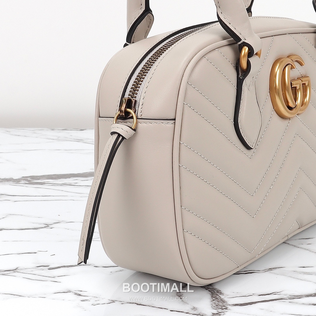 Gucci Matelassé Small Top Handle Chevron Calfskin Light Grey Shoulder Bag 구찌 마틀라세 스몰 탑핸들 쉐브론 카프스킨 라이트그레이 숄더백 25.5cm 8