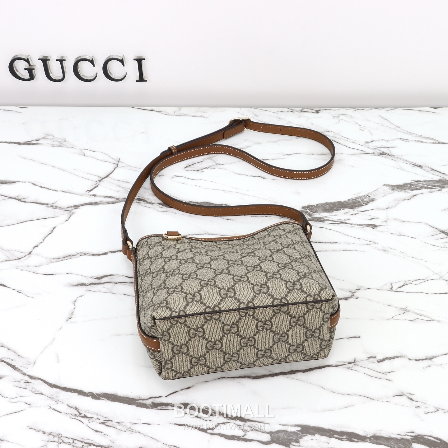 Gucci GG Supreme Small GG Supreme Canvas Beige Crossbody Bag 구찌 GG 수프림 스몰 GG 수프림 캔버스 베이지 크로스백 18cm 12