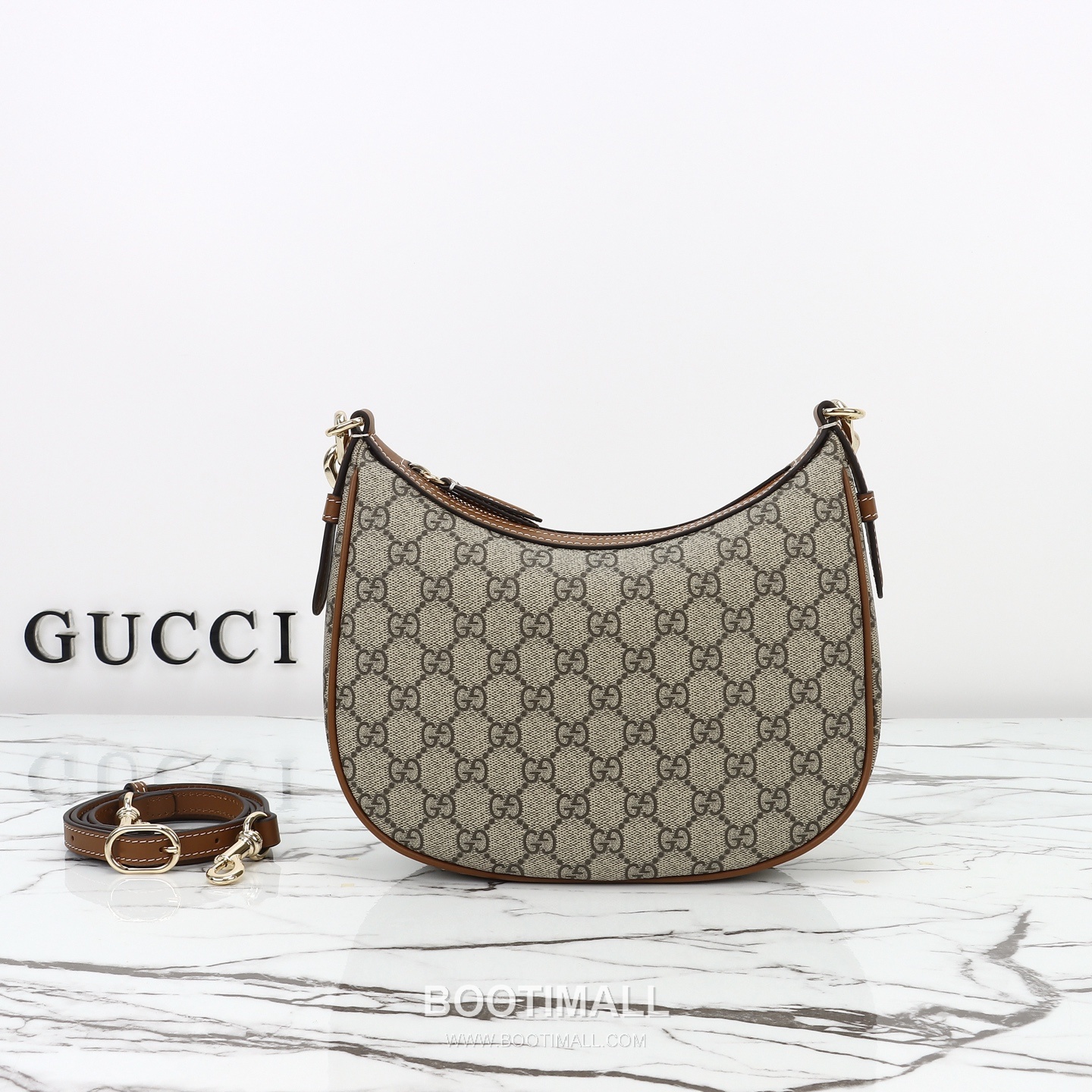 Gucci GG Canvas Hobo GG Canvas and Calfskin Beige Shoulder Bag 구찌 GG 캔버스 호보 GG 캔버스 카프스킨 베이지 숄더백 25.5cm 4