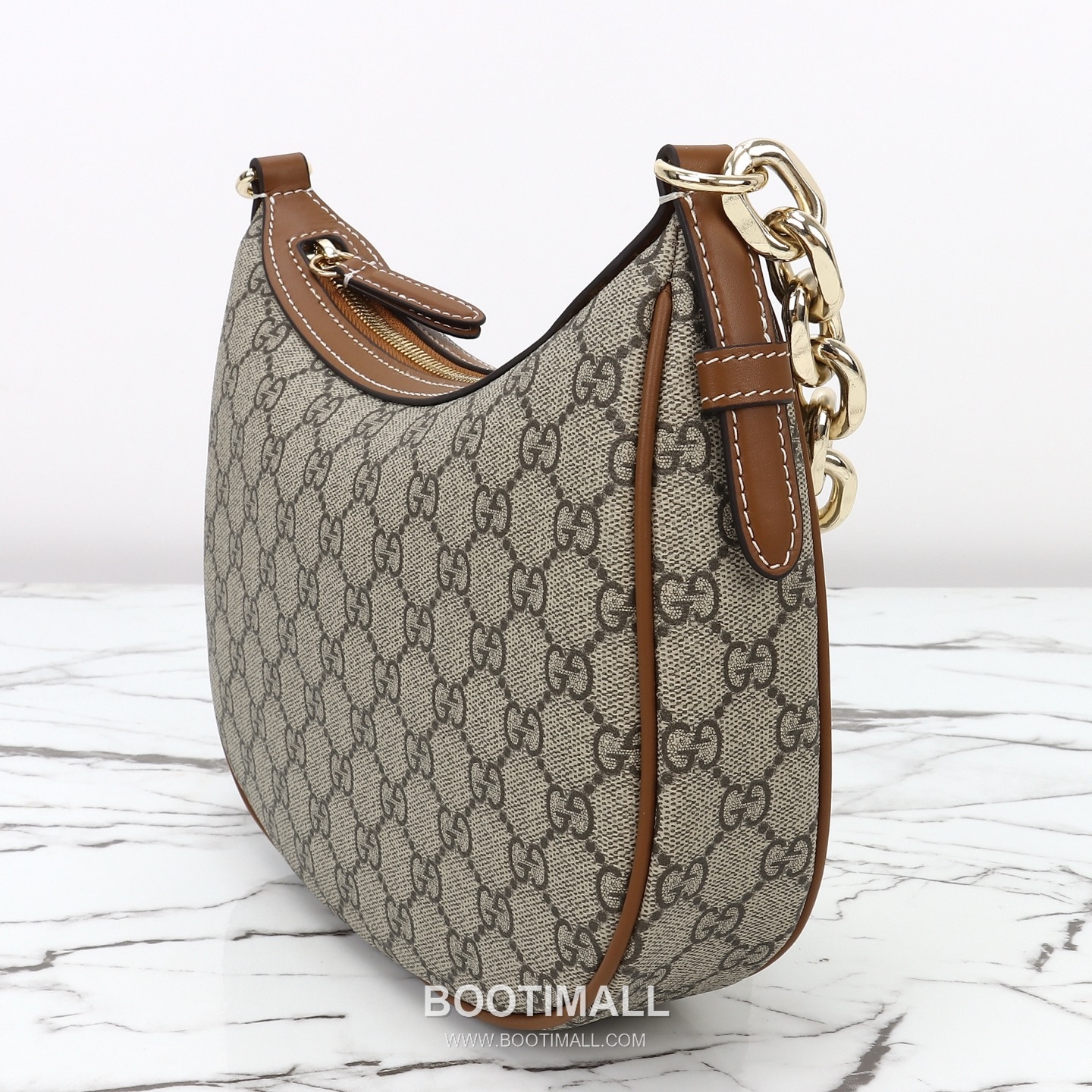 Gucci GG Canvas Hobo GG Canvas and Calfskin Beige Shoulder Bag 구찌 GG 캔버스 호보 GG 캔버스 카프스킨 베이지 숄더백 25.5cm 8