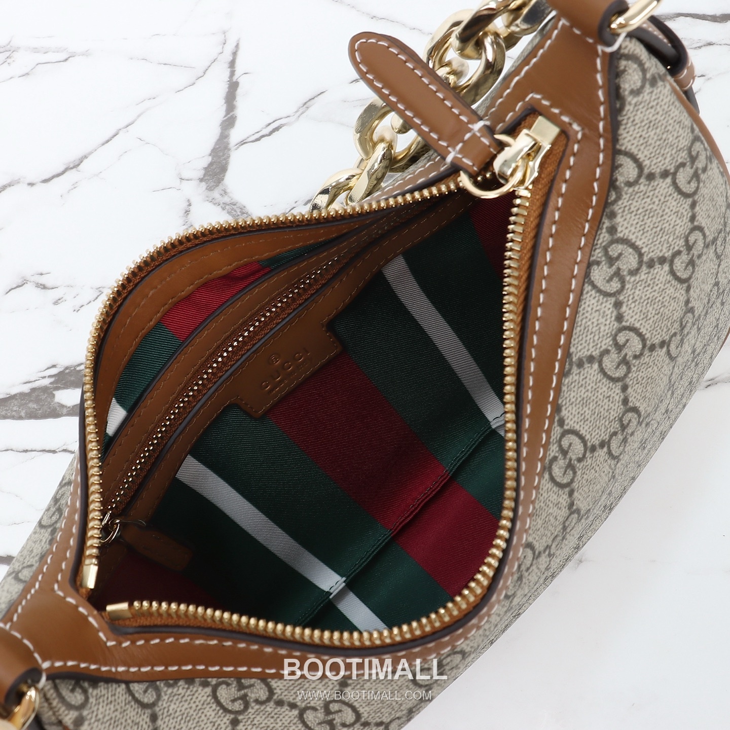 Gucci GG Canvas Hobo GG Canvas and Calfskin Beige Shoulder Bag 구찌 GG 캔버스 호보 GG 캔버스 카프스킨 베이지 숄더백 25.5cm 11