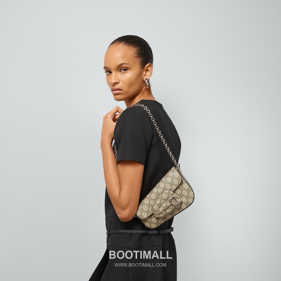 Gucci Horsebit GG Canvas GG Coated Canvas Beige Shoulder Bag 구찌 홀스빗 GG 캔버스 GG 코티드 캔버스 베이지 숄더백 19.5cm 2