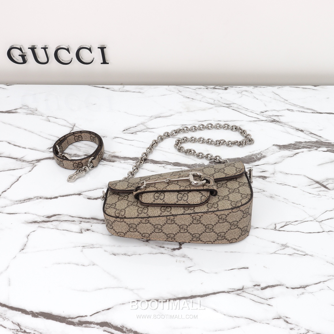 Gucci Horsebit GG Canvas GG Coated Canvas Beige Shoulder Bag 구찌 홀스빗 GG 캔버스 GG 코티드 캔버스 베이지 숄더백 19.5cm 14