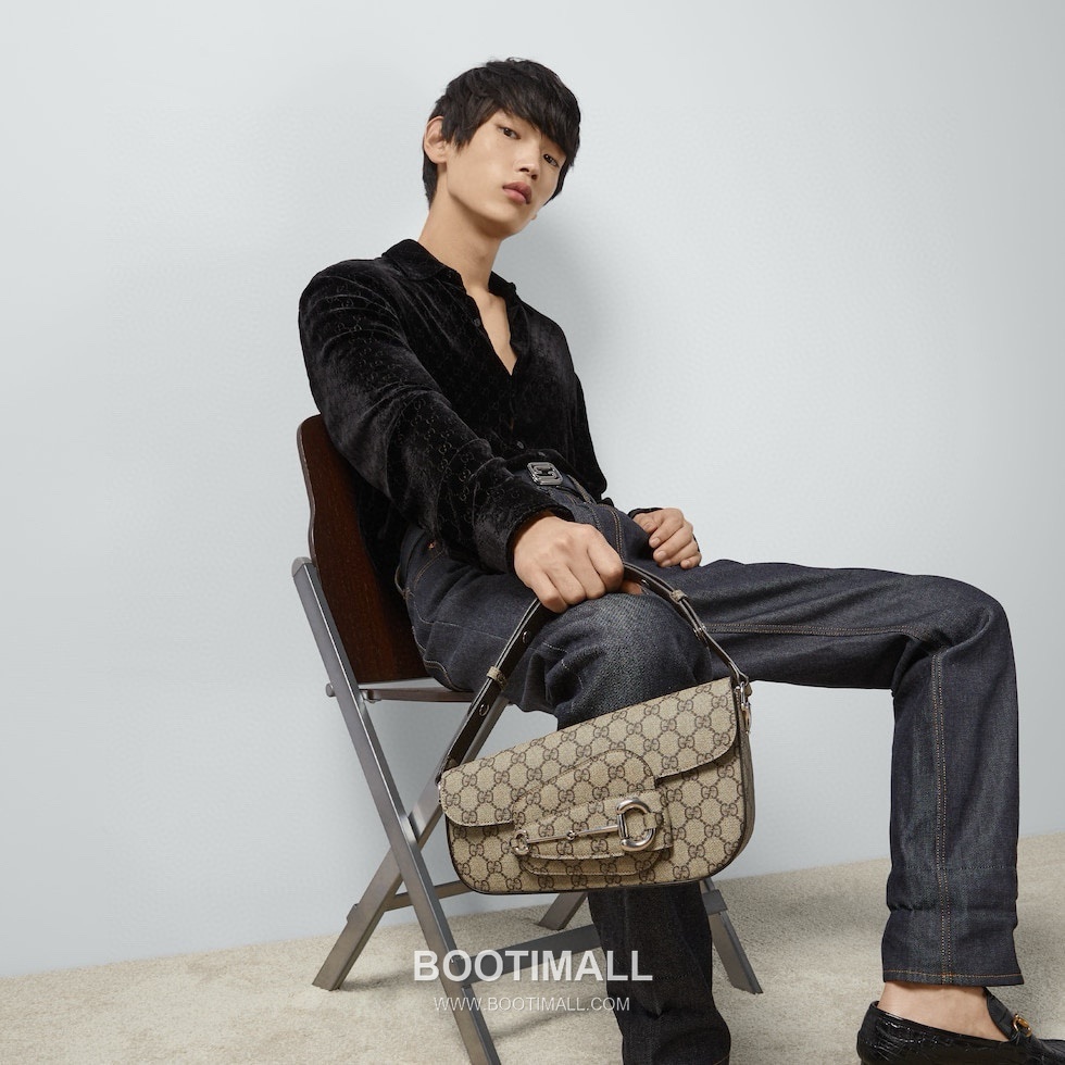 Gucci GG Supreme Horsebit Flap GG Supreme Coated Canvas Beige Shoulder Bag 구찌 GG 수프림 홀스빗 플랩 GG 수프림 코팅 캔버스 베이지 숄더백 26.5cm 2