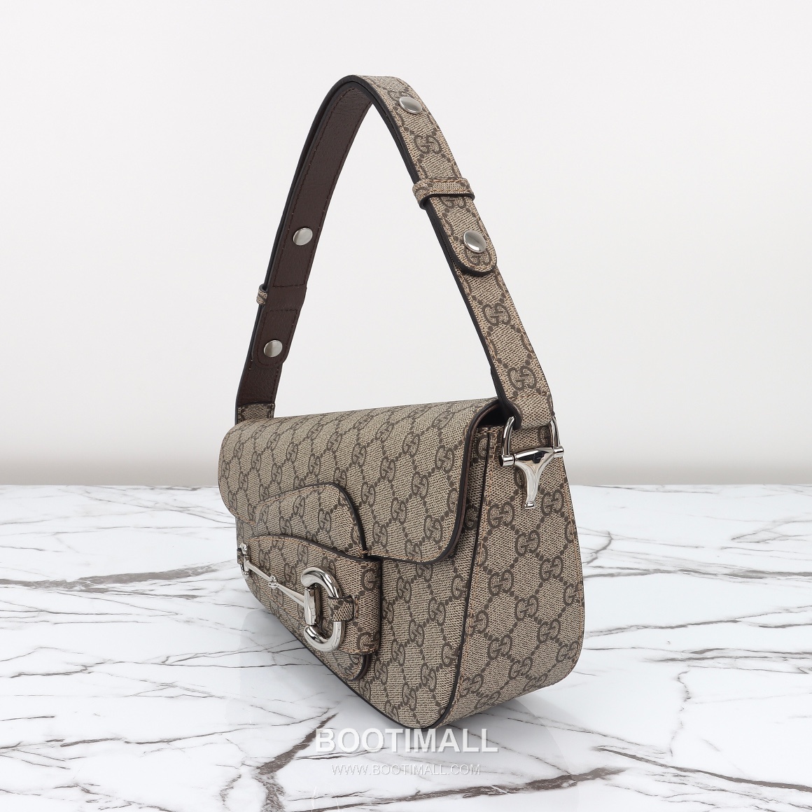 Gucci GG Supreme Horsebit Flap GG Supreme Coated Canvas Beige Shoulder Bag 구찌 GG 수프림 홀스빗 플랩 GG 수프림 코팅 캔버스 베이지 숄더백 26.5cm 15