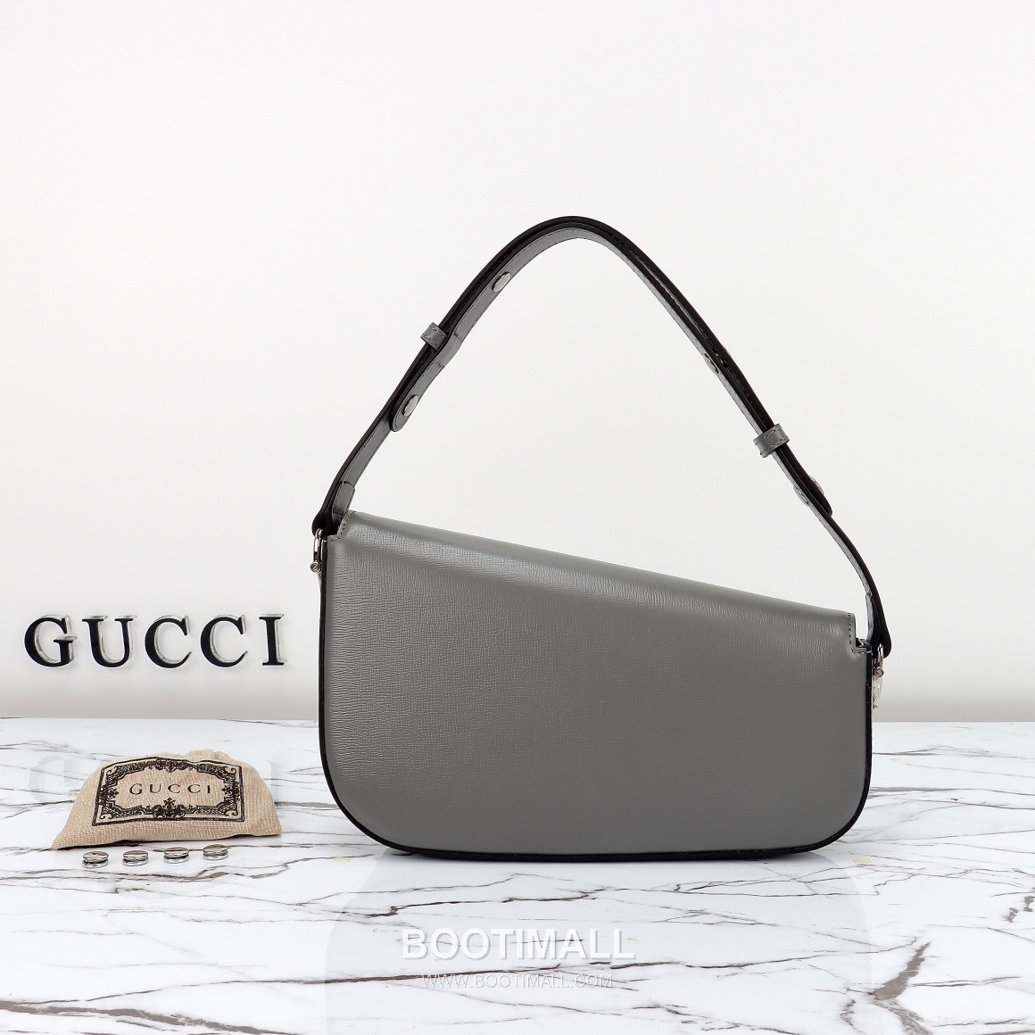 Gucci Folded Leather Clutch Calfskin Leather Gray Clutch Bag 구찌 폴디드 레더 클러치 카프스킨 레더 그레이 클러치백 26.5cm 3