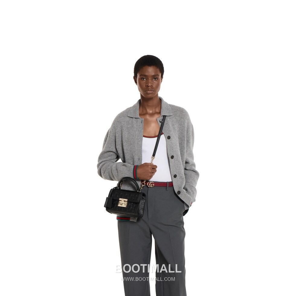 Gucci GG Embossed Lock Top Handle GG Embossed Calfskin Black Shoulder Bag 구찌 GG 엠보스 락 토트 GG 엠보스 카프스킨 블랙 숄더백 20cm 3