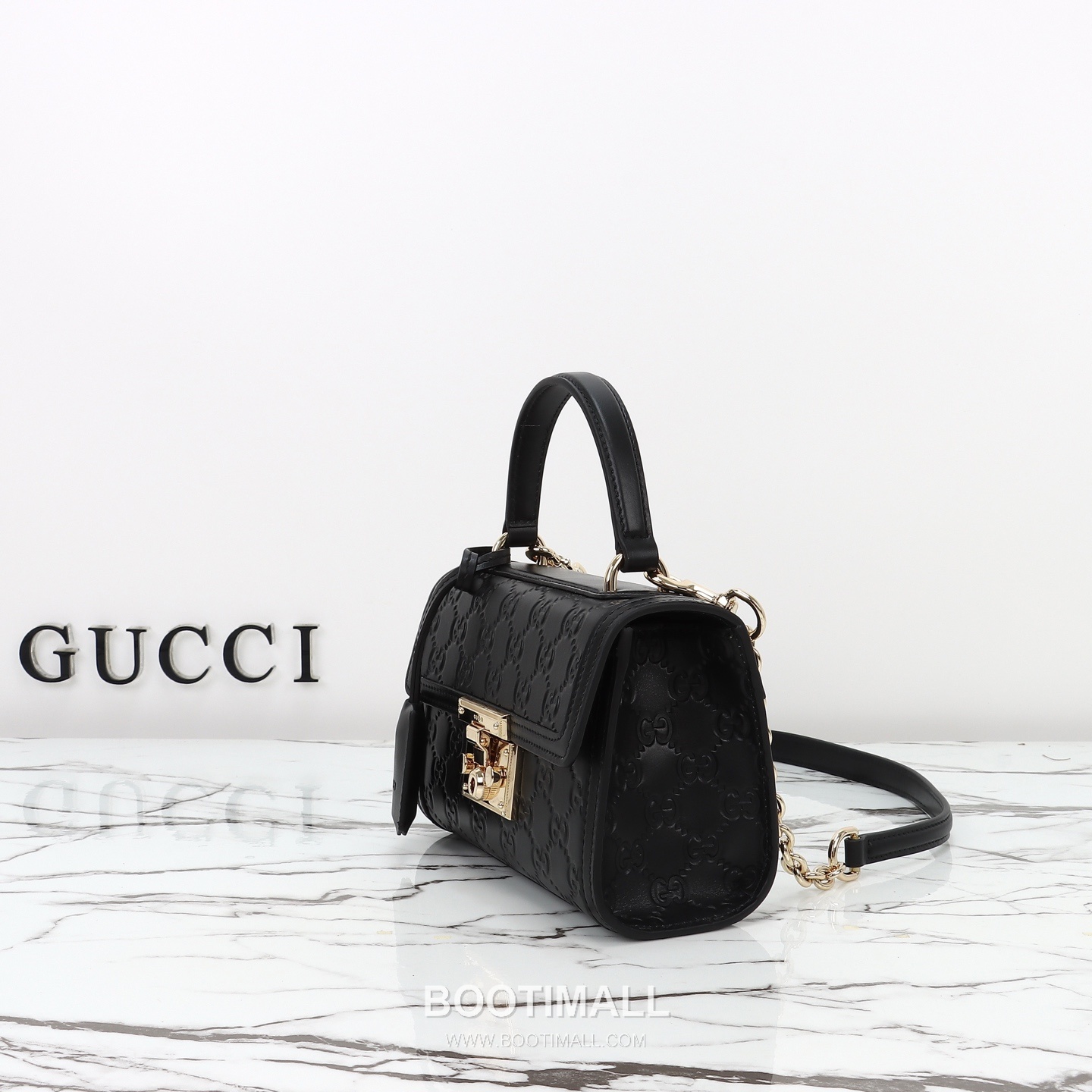 Gucci GG Embossed Lock Top Handle GG Embossed Calfskin Black Shoulder Bag 구찌 GG 엠보스 락 토트 GG 엠보스 카프스킨 블랙 숄더백 20cm 5
