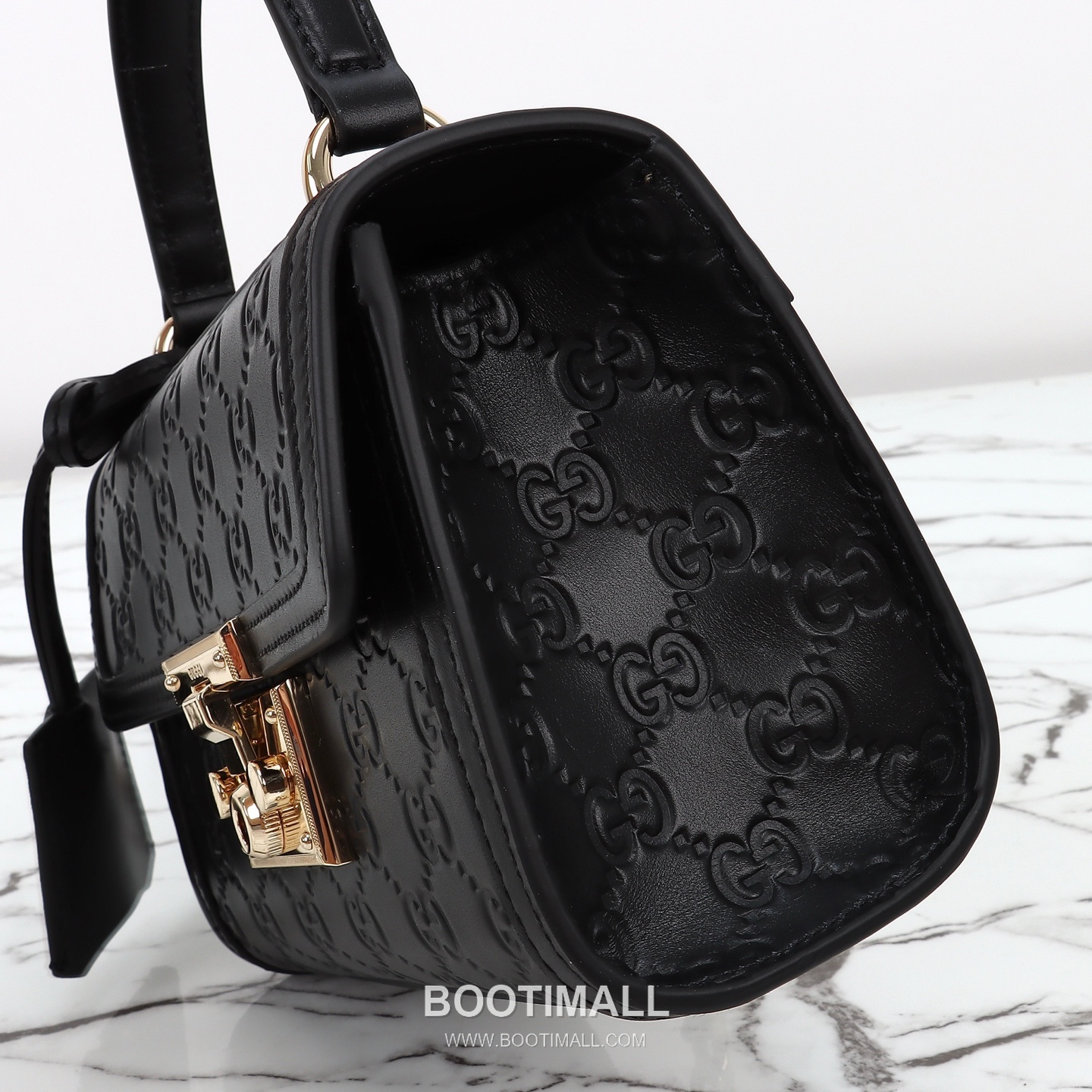 Gucci GG Embossed Lock Top Handle GG Embossed Calfskin Black Shoulder Bag 구찌 GG 엠보스 락 토트 GG 엠보스 카프스킨 블랙 숄더백 20cm 8