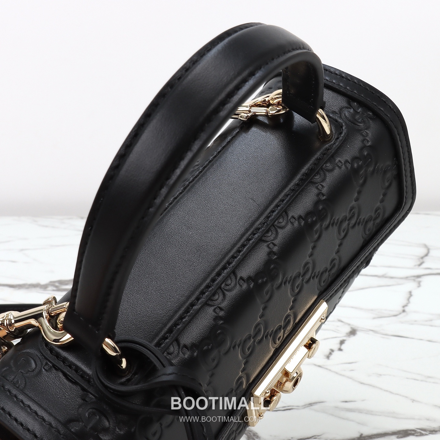 Gucci GG Embossed Lock Top Handle GG Embossed Calfskin Black Shoulder Bag 구찌 GG 엠보스 락 토트 GG 엠보스 카프스킨 블랙 숄더백 20cm 9