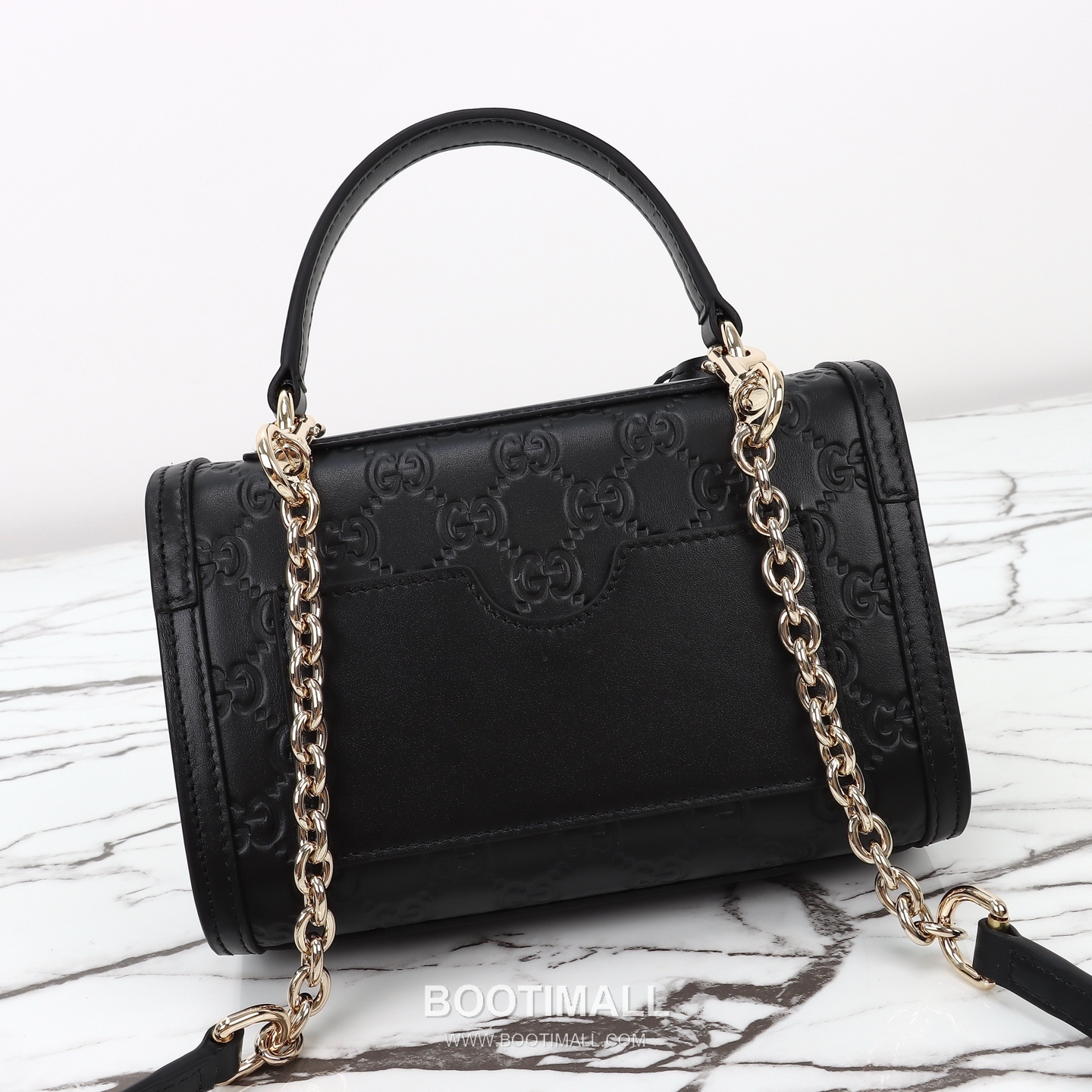 Gucci GG Embossed Lock Top Handle GG Embossed Calfskin Black Shoulder Bag 구찌 GG 엠보스 락 토트 GG 엠보스 카프스킨 블랙 숄더백 20cm 10