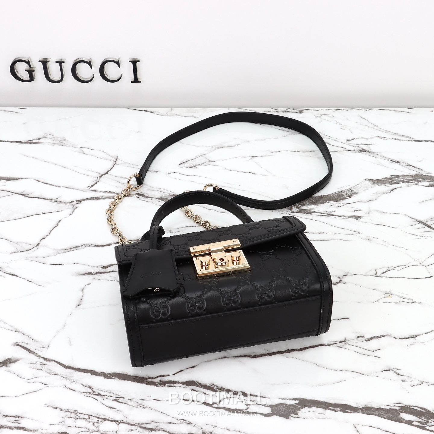 Gucci GG Embossed Lock Top Handle GG Embossed Calfskin Black Shoulder Bag 구찌 GG 엠보스 락 토트 GG 엠보스 카프스킨 블랙 숄더백 20cm 11