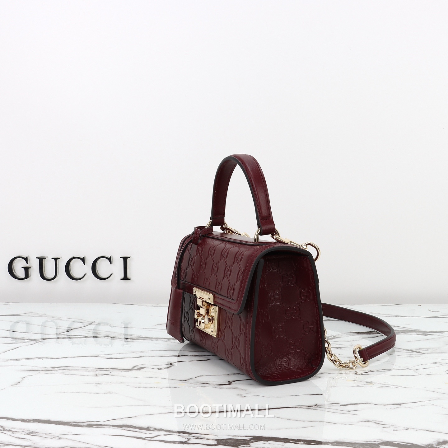 Gucci Red Embossed Mini Embossed Calfskin Red Top Handle Bag 구찌 레드 엠보스 미니 엠보스드 카프스킨 레드 탑핸들백 20cm 2