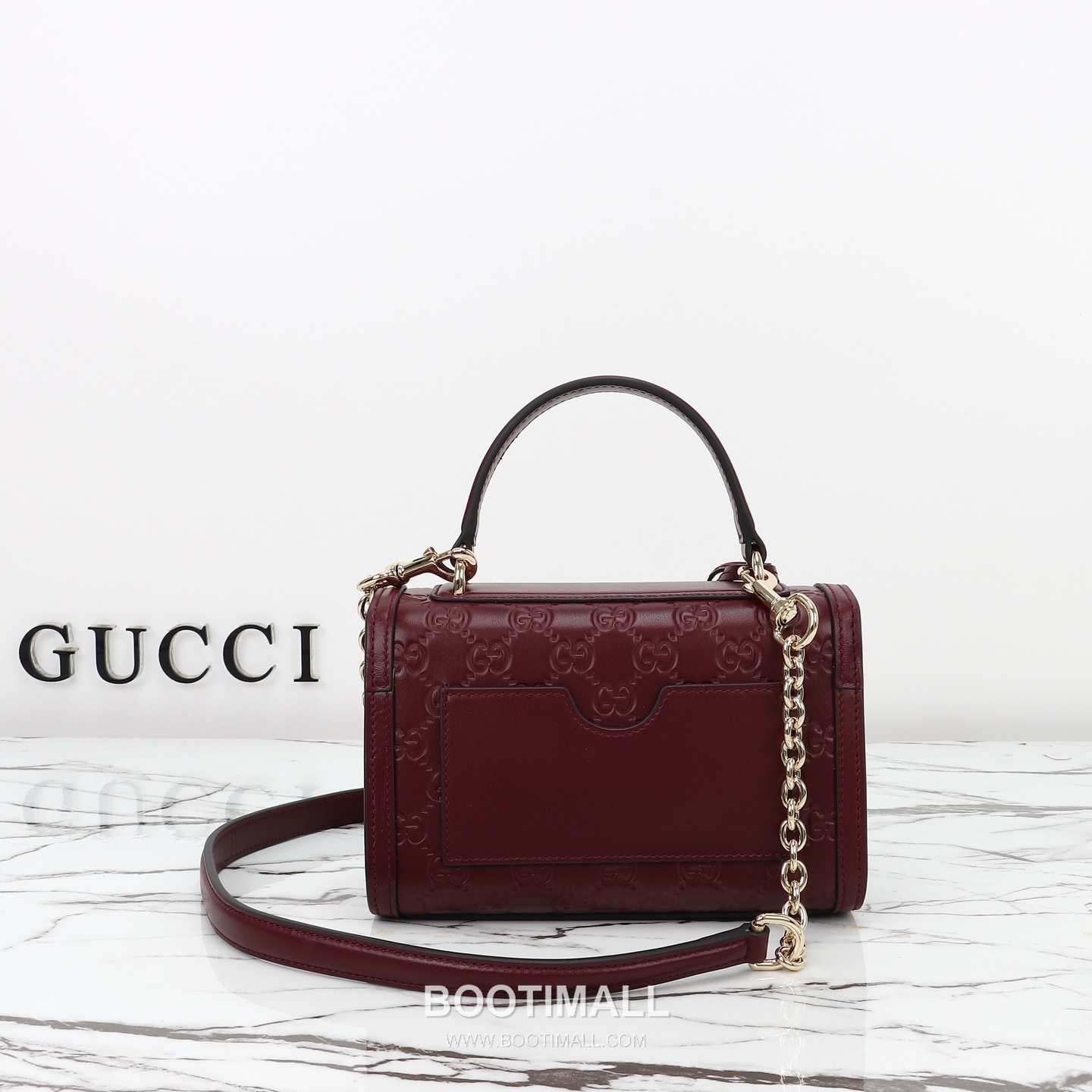Gucci Red Embossed Mini Embossed Calfskin Red Top Handle Bag 구찌 레드 엠보스 미니 엠보스드 카프스킨 레드 탑핸들백 20cm 3