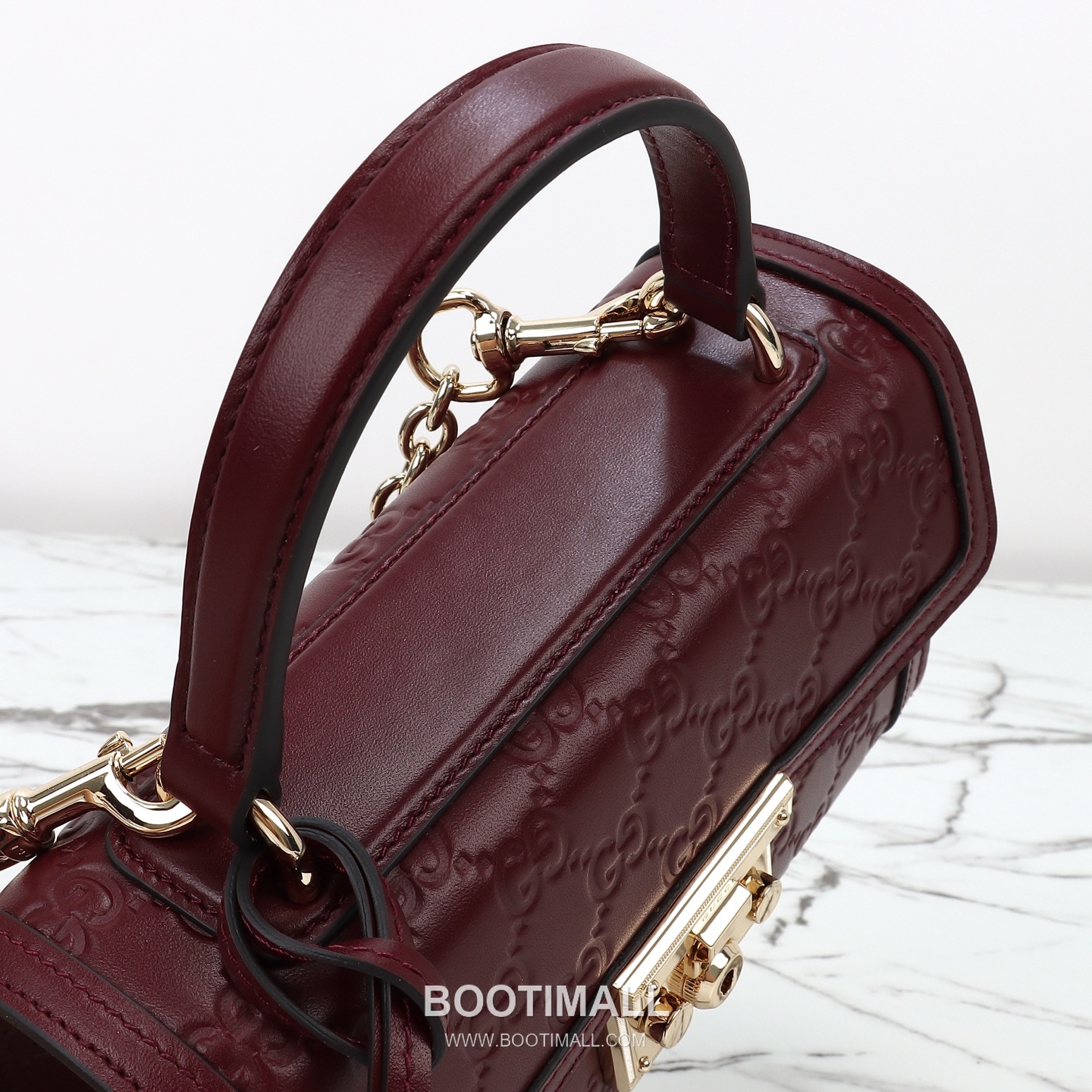 Gucci Red Embossed Mini Embossed Calfskin Red Top Handle Bag 구찌 레드 엠보스 미니 엠보스드 카프스킨 레드 탑핸들백 20cm 6