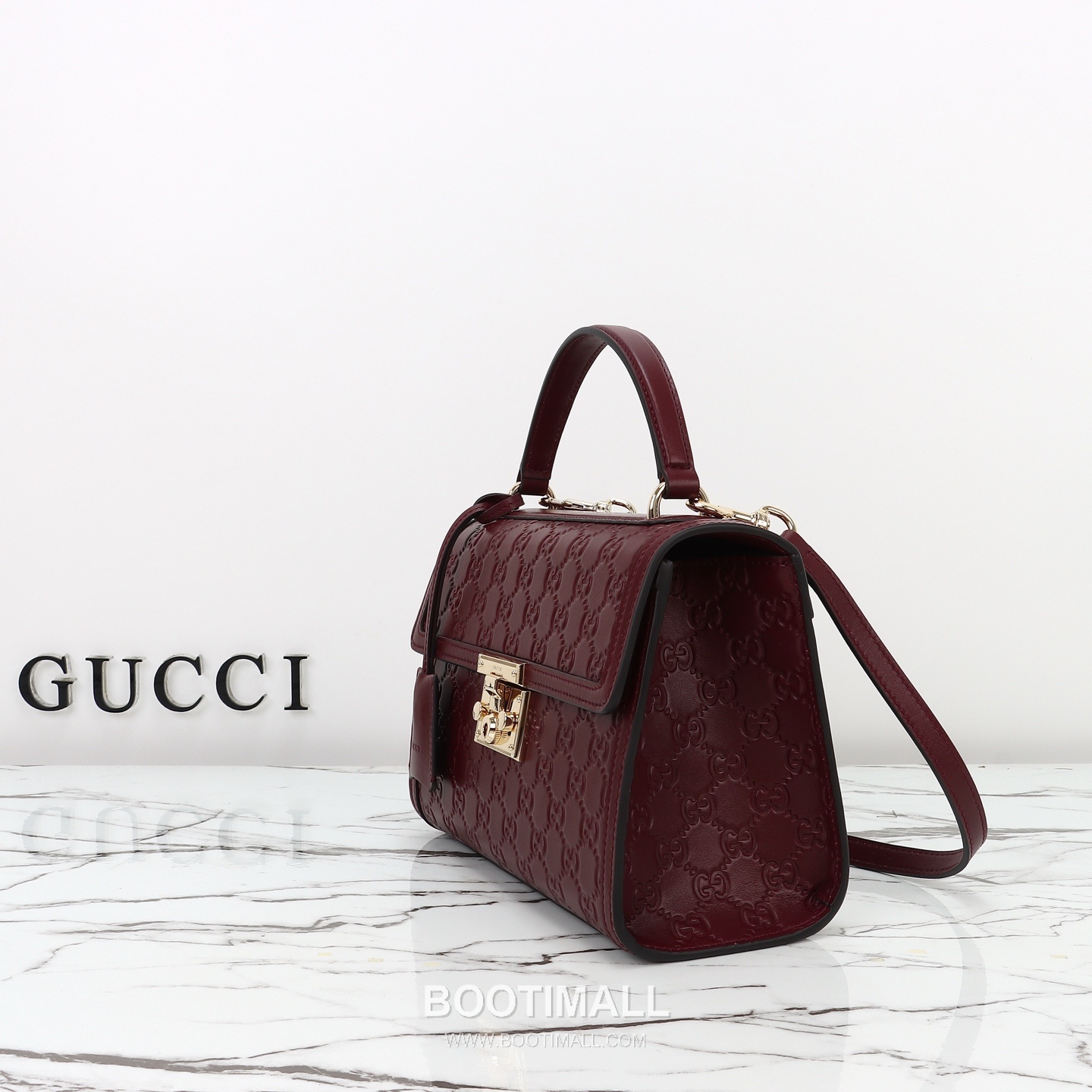 Gucci Red Embossed Small Embossed Calfskin Red Top Handle Bag 구찌 레드 엠보스 스몰 엠보스 카프스킨 레드 탑핸들백 26cm 2