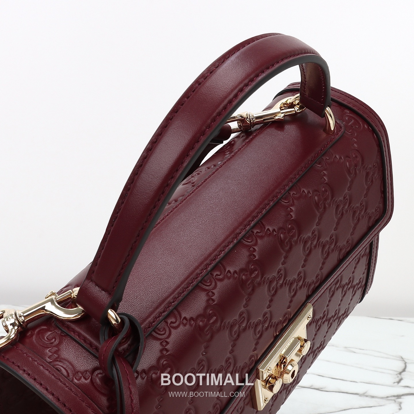 Gucci Red Embossed Small Embossed Calfskin Red Top Handle Bag 구찌 레드 엠보스 스몰 엠보스 카프스킨 레드 탑핸들백 26cm 7