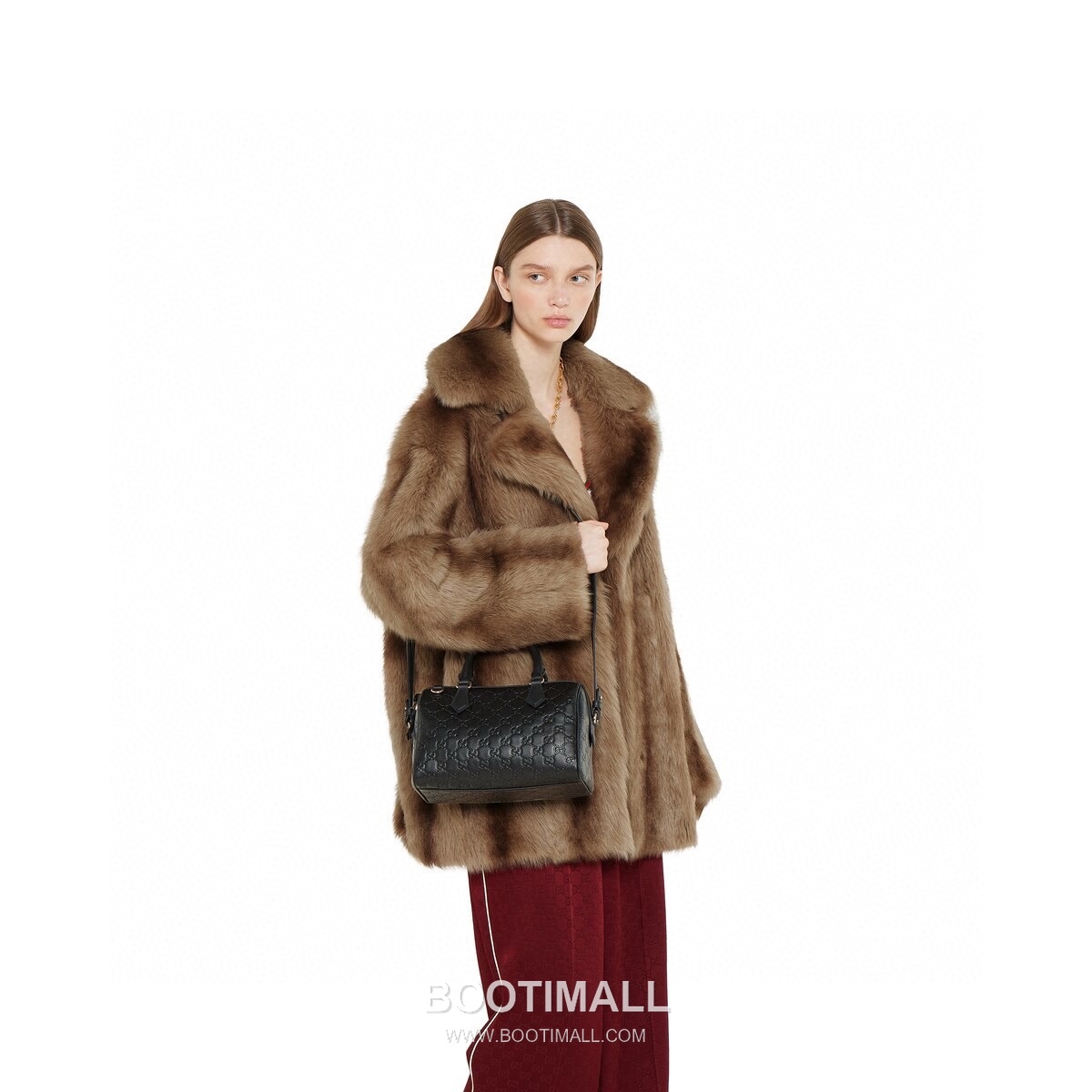 Gucci GG Embossed Boston Embossed Calfskin Black Top Handle Bag 구찌 GG 엠보스 보스턴 엠보스드 카프스킨 블랙 탑핸들백 25cm 3