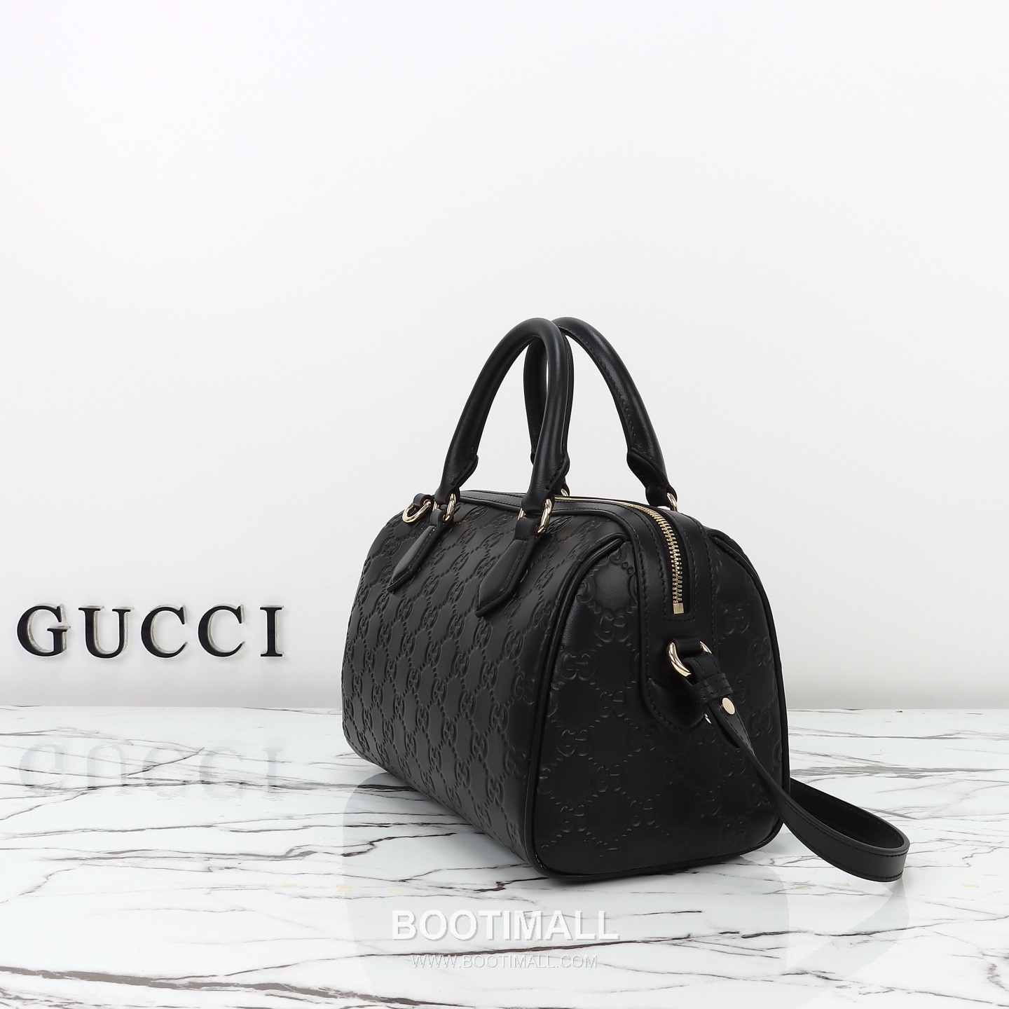 Gucci GG Embossed Boston Embossed Calfskin Black Top Handle Bag 구찌 GG 엠보스 보스턴 엠보스드 카프스킨 블랙 탑핸들백 25cm 5
