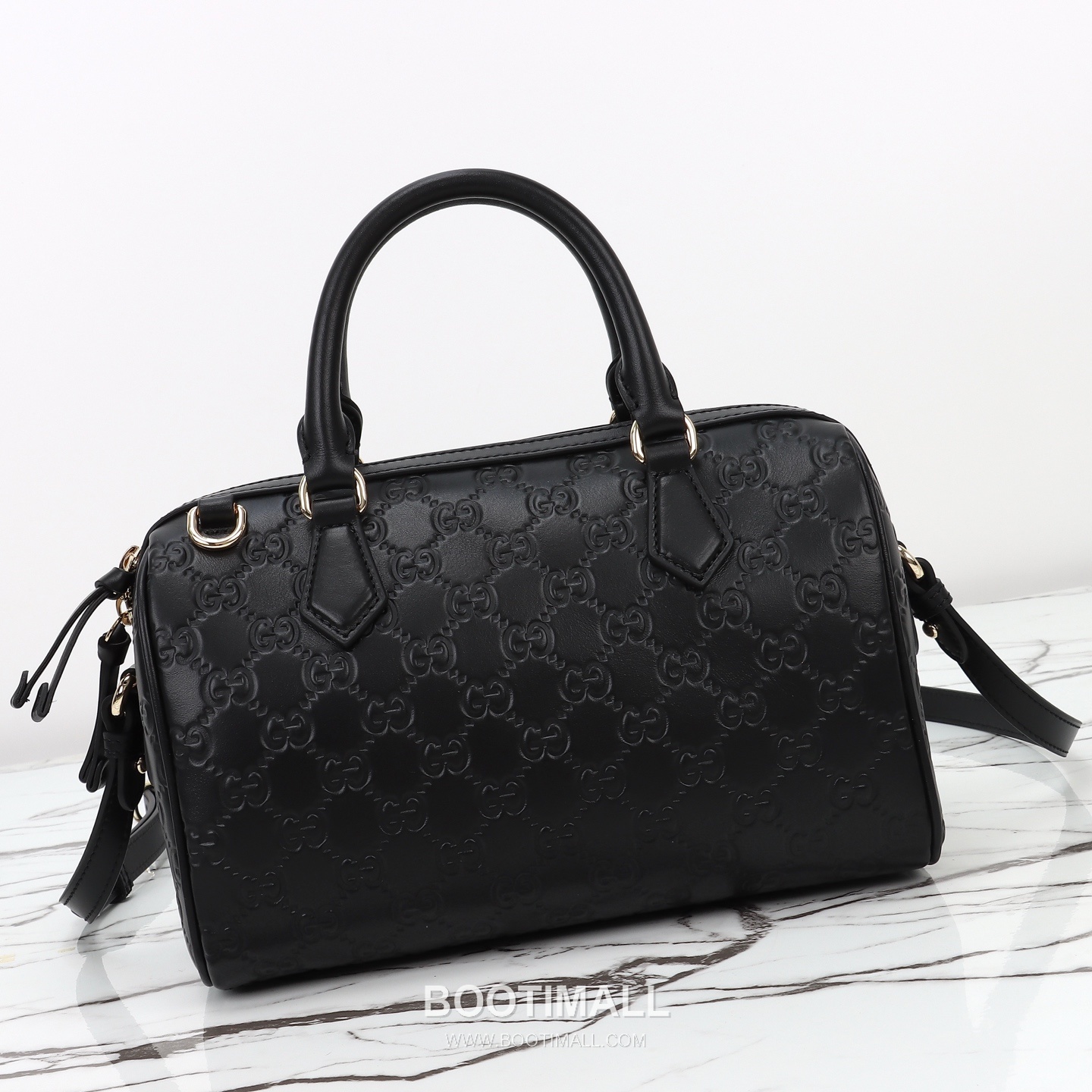 Gucci GG Embossed Boston Embossed Calfskin Black Top Handle Bag 구찌 GG 엠보스 보스턴 엠보스드 카프스킨 블랙 탑핸들백 25cm 7