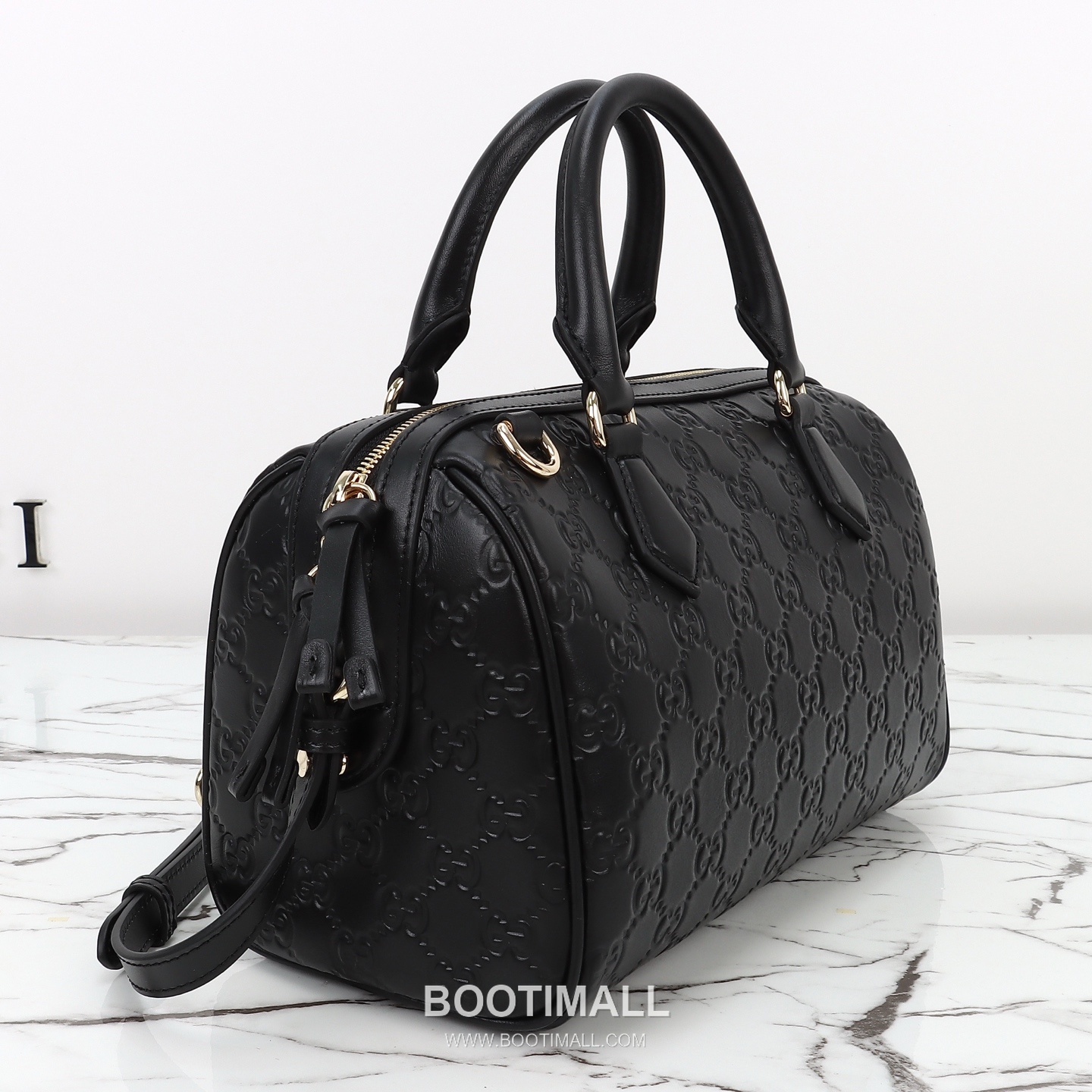 Gucci GG Embossed Boston Embossed Calfskin Black Top Handle Bag 구찌 GG 엠보스 보스턴 엠보스드 카프스킨 블랙 탑핸들백 25cm 8
