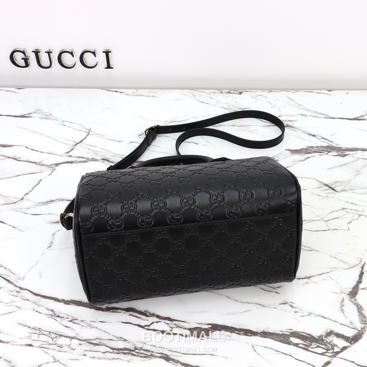 Gucci GG Embossed Boston Embossed Calfskin Black Top Handle Bag 구찌 GG 엠보스 보스턴 엠보스드 카프스킨 블랙 탑핸들백 25cm 11