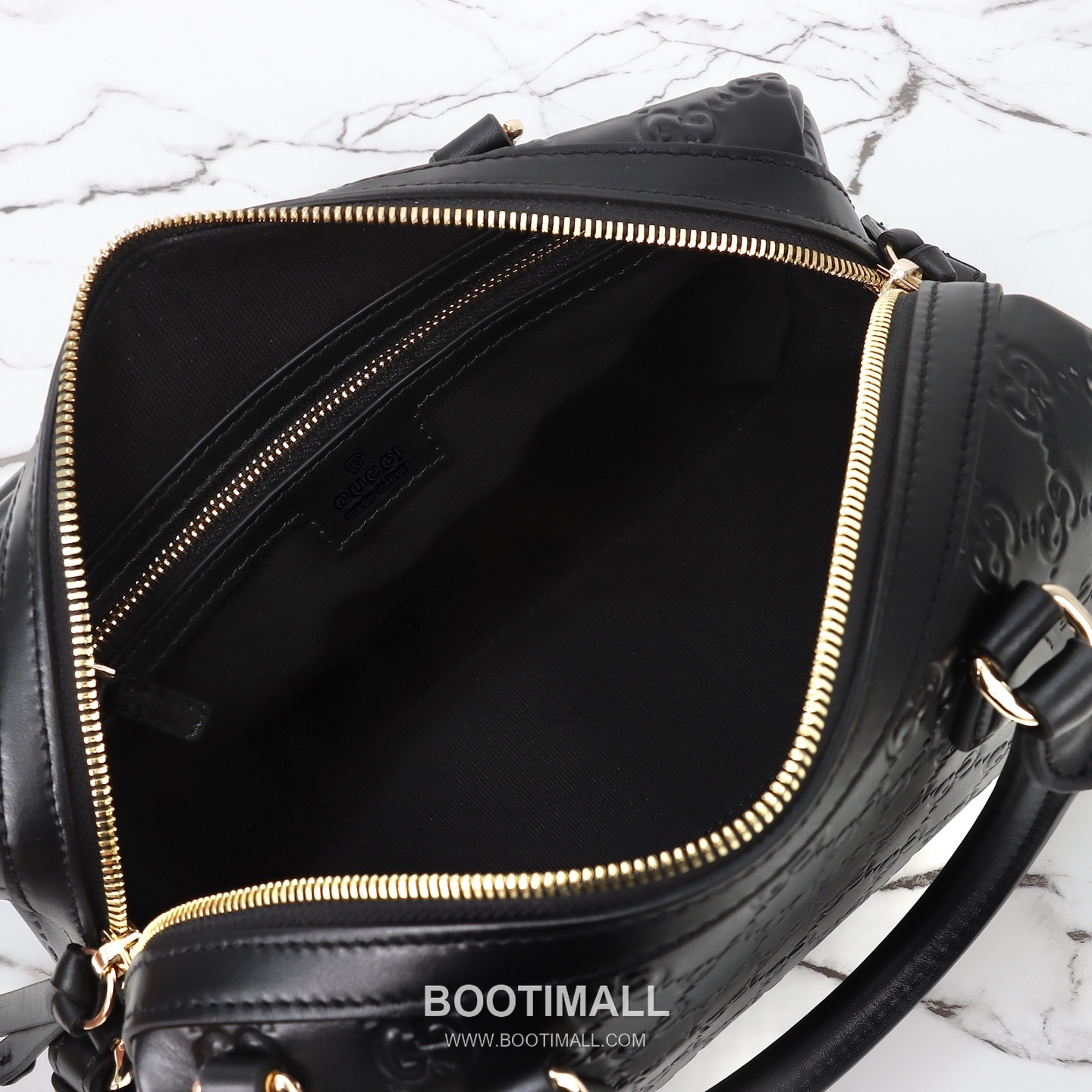Gucci GG Embossed Boston Embossed Calfskin Black Top Handle Bag 구찌 GG 엠보스 보스턴 엠보스드 카프스킨 블랙 탑핸들백 25cm 12