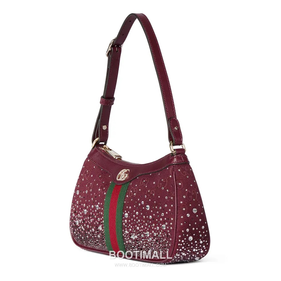 Gucci Ophidia Crystal Gradient Small Canvas and Calfskin Red Belt Bag 구찌 오피디아 크리스털 그라데이션 스몰 캔버스와 카프스킨 레드 벨트백 26cm 2