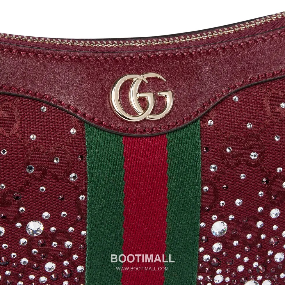 Gucci Ophidia Crystal Gradient Small Canvas and Calfskin Red Belt Bag 구찌 오피디아 크리스털 그라데이션 스몰 캔버스와 카프스킨 레드 벨트백 26cm 4