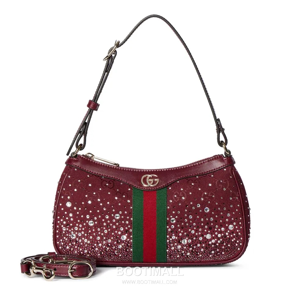 Gucci Ophidia Crystal Gradient Small Canvas and Calfskin Red Belt Bag 구찌 오피디아 크리스털 그라데이션 스몰 캔버스와 카프스킨 레드 벨트백 26cm 5