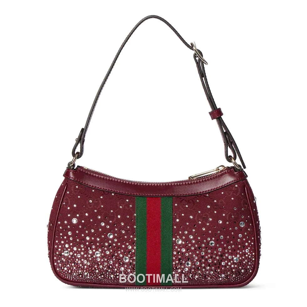 Gucci Ophidia Crystal Gradient Small Canvas and Calfskin Red Belt Bag 구찌 오피디아 크리스털 그라데이션 스몰 캔버스와 카프스킨 레드 벨트백 26cm 6
