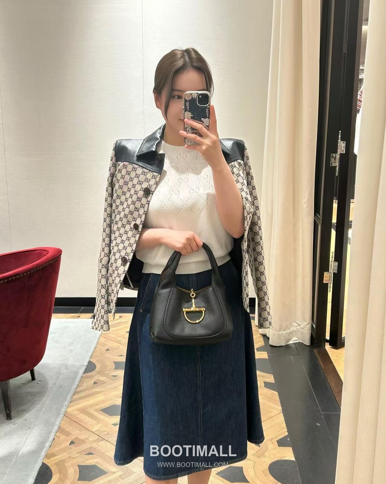 Gucci Horsebit Top Handle Grained Calfskin Black Handbag 구찌 홀스빗 탑핸들 그레인드 카프스킨 블랙 핸드백 27.5cm 1