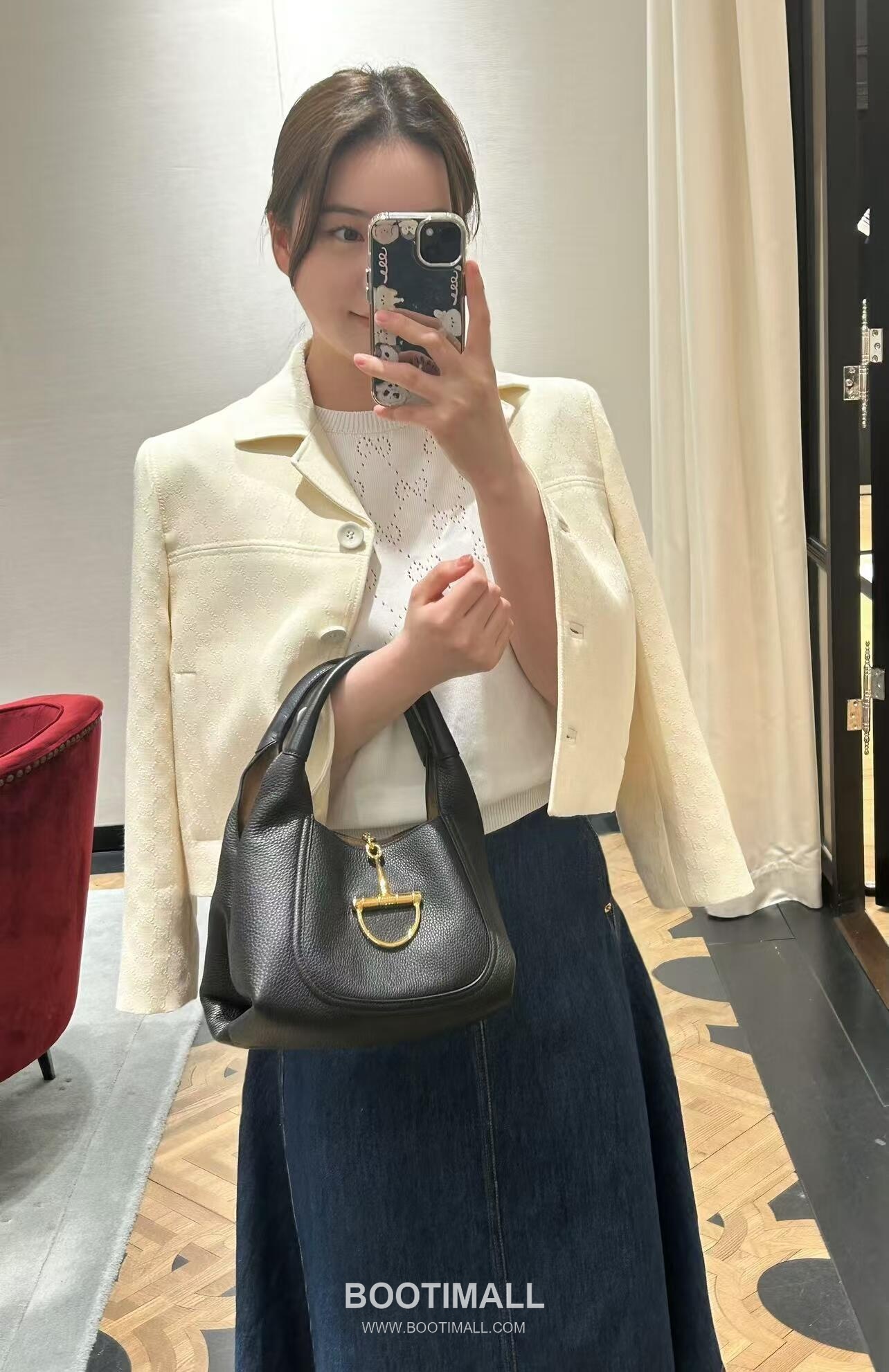 Gucci Horsebit Top Handle Grained Calfskin Black Handbag 구찌 홀스빗 탑핸들 그레인드 카프스킨 블랙 핸드백 27.5cm 2