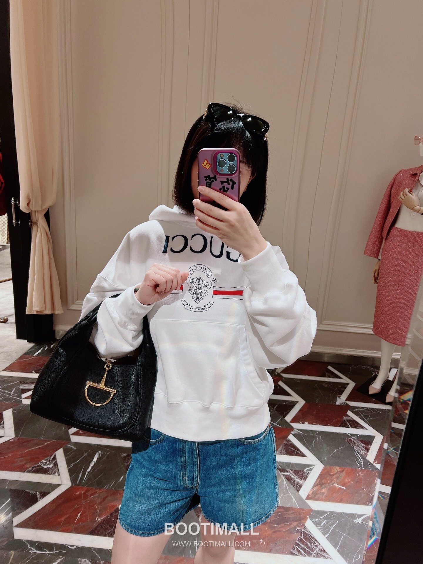 Gucci Horsebit Top Handle Grained Calfskin Black Handbag 구찌 홀스빗 탑핸들 그레인드 카프스킨 블랙 핸드백 27.5cm 10