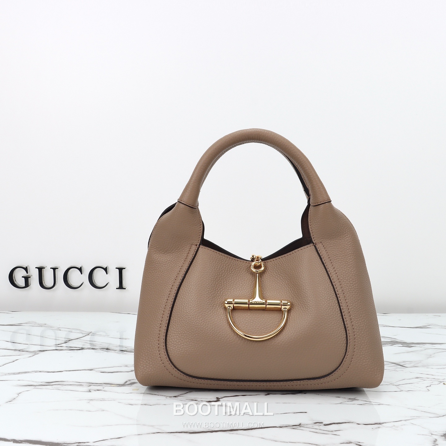 Gucci Horsebit Top Handle Grained Calfskin Taupe Handbag 구찌 홀스빗 탑핸들 그레인드 카프스킨 토프 핸드백 27.5cm 14