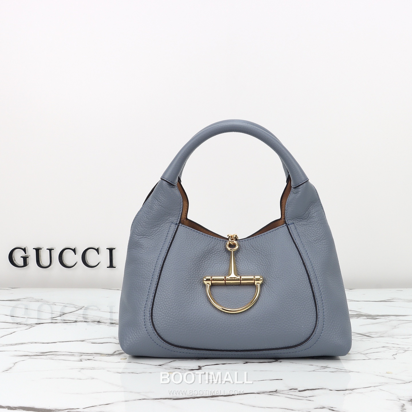 Gucci Grey Blue Leather Calfskin Leather Grey Blue Handbag 구찌 그레이 블루 레더 카프스킨 레더 그레이 블루 핸드백 27.5cm 1