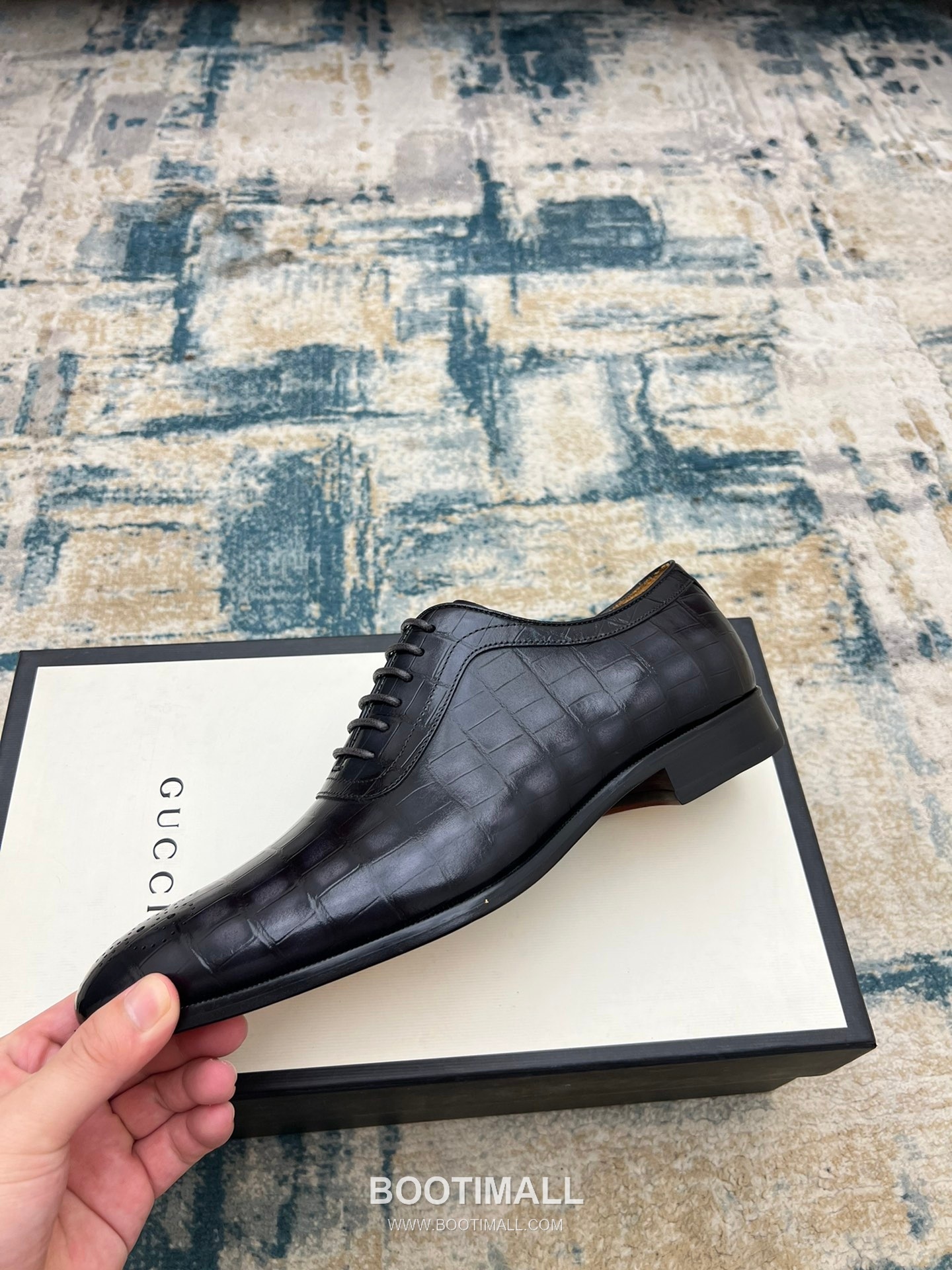 Gucci Hand-Polished Calfskin Derby Calfskin Leather Black Dress Shoes 구찌 핸드폴리시드 카프스킨 더비 카프스킨 레더 블랙 드레스 슈즈 3