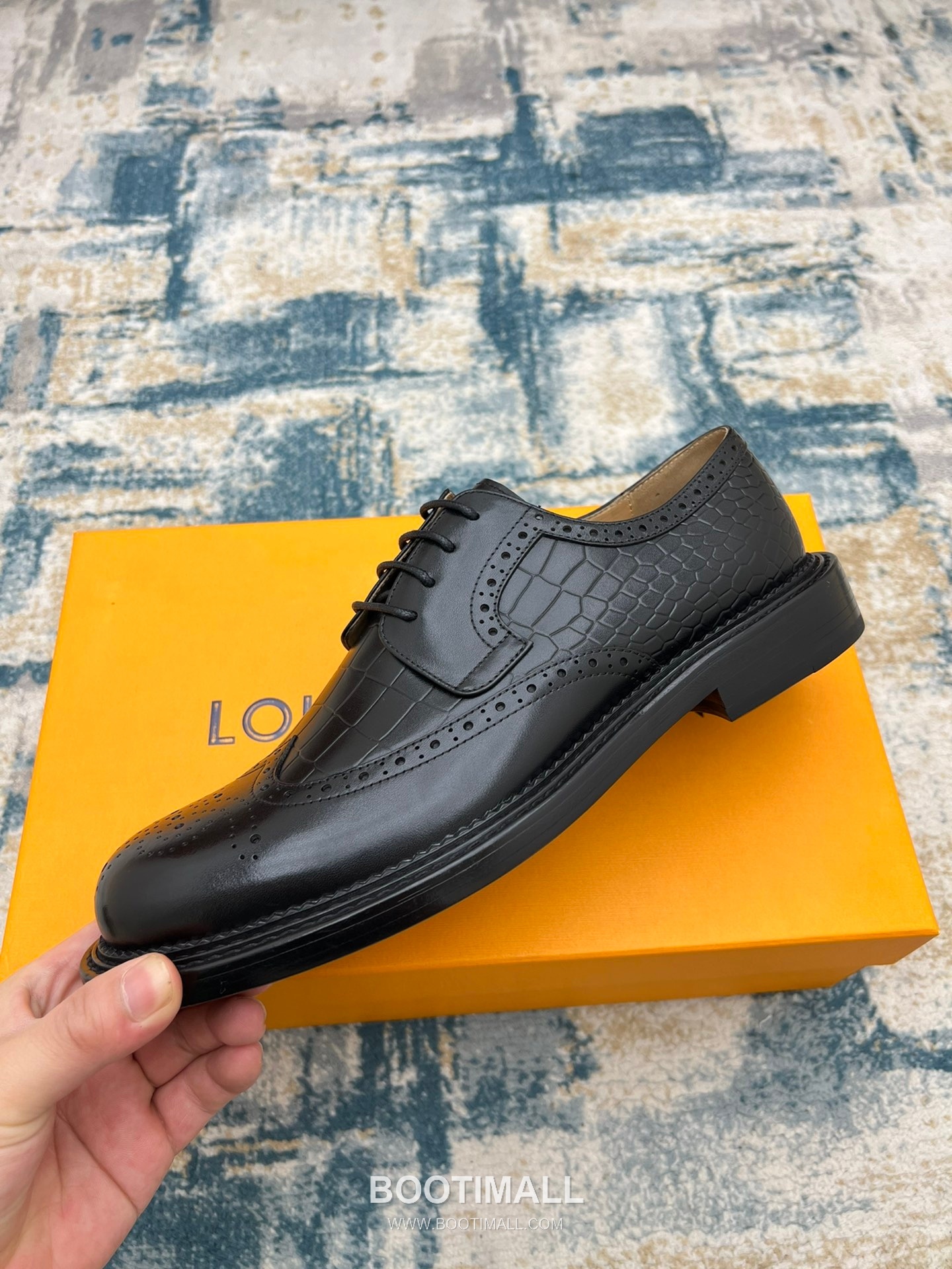Louis Vuitton Hand-Dyed Calfskin Derby Calfskin Leather Black Dress Shoes 루이비통 핸드다이드 송아지가죽 더비 송아지가죽 블랙 드레스 슈즈 3